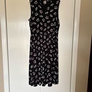 Anne Klein Black and White Floral Midi Dress